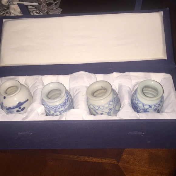 Antique Ching (Qing) Dynasty blue porcelain set - Picture 3 of 7